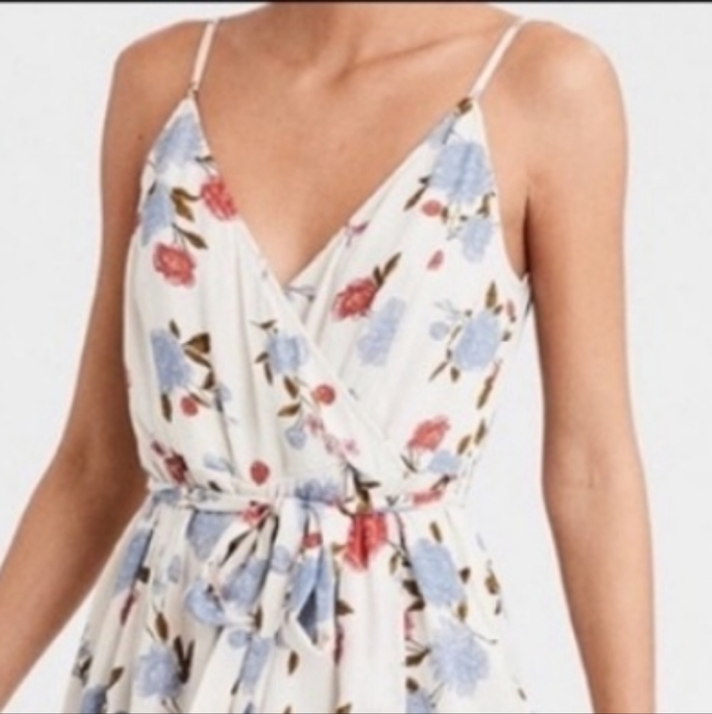 American Eagle Outfitters Cream Floral Wide Leg Jumpsuit - Picture 5 of 16